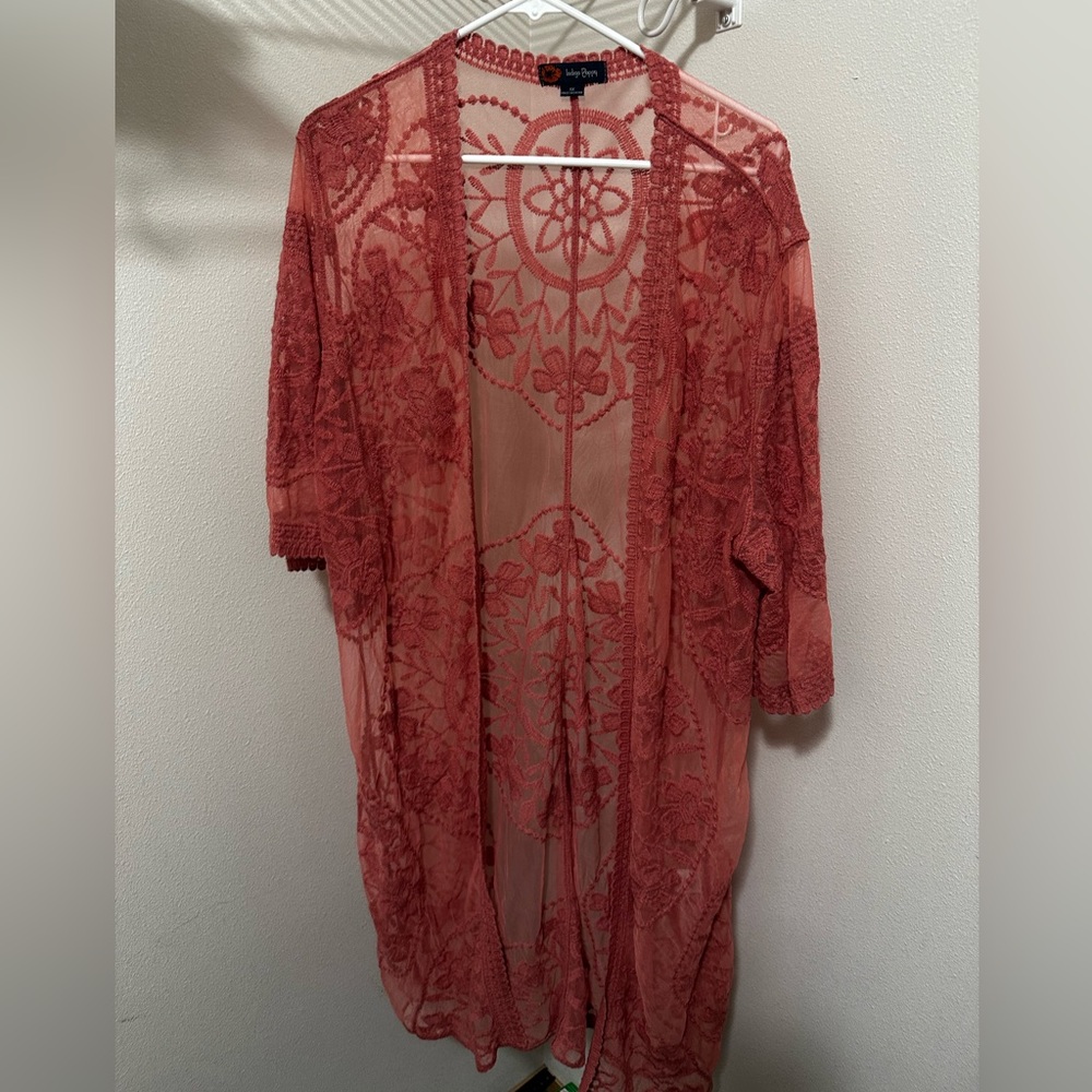 1X Women’s Crochet Kimono